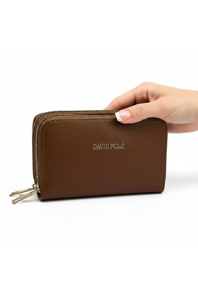 Çanta Sepetim Double Zipper Women's Wallet