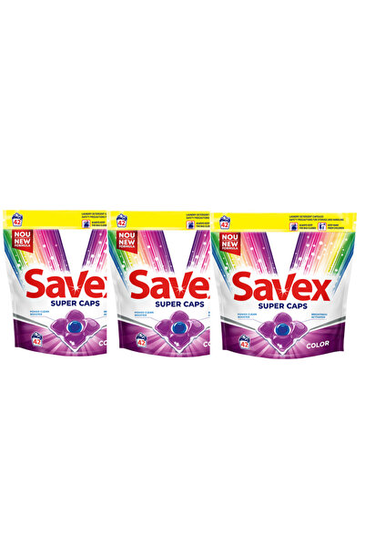 SAVEX Super Color Detergent Rufe 42 Capsule -3 Buc (3 Pachete)
