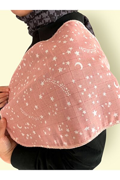 runbaby Baby Shoulder Diaper Single Layer Muslin 25X50 cm - Pink Star