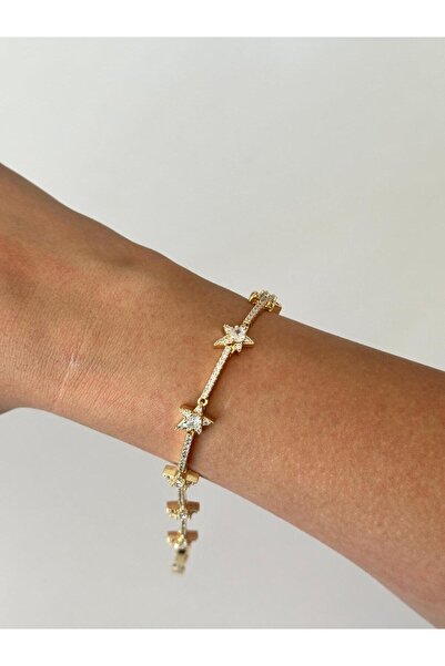 Charmist 14K Çelik Üzeri Altın Kaplama Özel Seri Yılzdız Bileklik