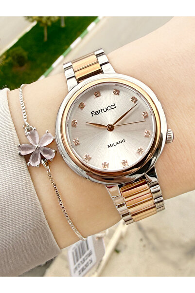 Ferrucci Çelik Su Geçirmez Kadın Kol Saati Ve Hediye Bilekik