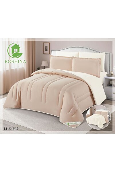 ROSHNA Plain summer bedspread, double size, 6 pieces, double-sided