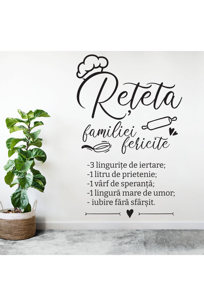 stickerino Autocolant decorativ de perete „Rețetă pentru o familie fericită”,...