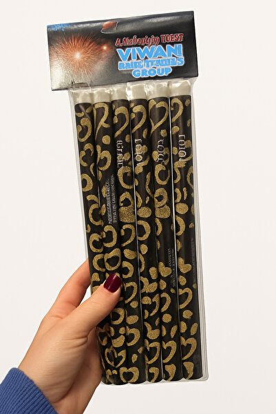 NO BRAND Lumanari Artificii Tort Vivian 30cm - Set 6 Bucati, Efect Scantei - Ardere 120 secunde