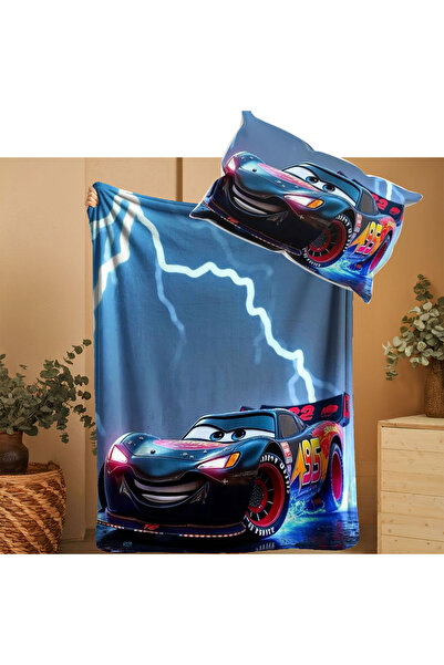 ACONCEPT Lightning Mcqueen Cars Themed Baby Child Welsoft Soft Blanket & Pill...