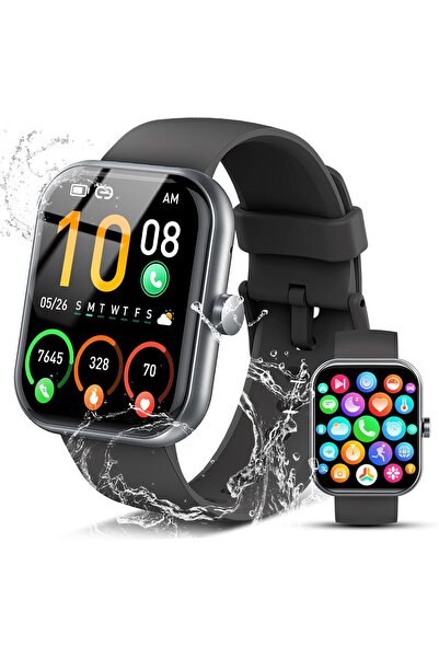 HYX ساعة ذكية مزودة بخاصية تتبع اللياقة البدنية عالية الدقة 1.96 بوصة (الرد ع...