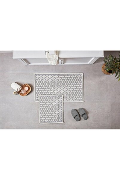 Doqu Home 2-pak Kupatilski otirač Pamuk Lora Gray 60x100 cm / 50x60 cm