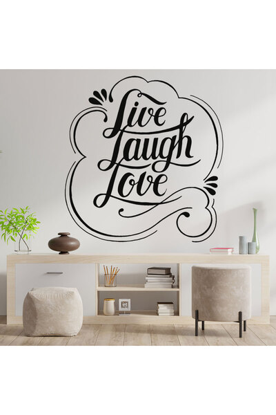 stickerino Decorative Wall Sticker Quote "Live, Laugh, Love", 48x50 cm