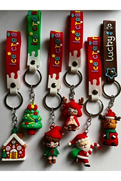 ŞEN AKSESUAR Christmas Themed Keychain 3D Keychain