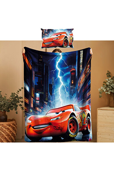 ACONCEPT Lightning Mcqueen Cars Themed Baby Child Welsoft Soft Blanket & Pill...