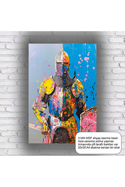 Hayat Poster Medieval Europe Knight Oil Painting Artistic Aesthetic Mdf Painting Wooden Poster