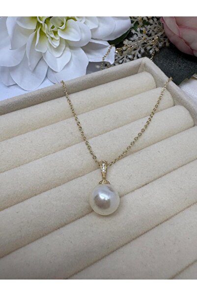 MY NUCA قلادة من اللؤلؤ المطلي بالذهب بتصميم مايوركا