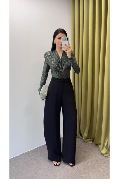 HAZELANNA Black Balloon Pants