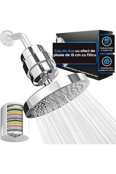 NEXTWAVE Filtru apă duș NextWave®, 23 etape filtrare, Vitamina C, minerale, crom argintiu