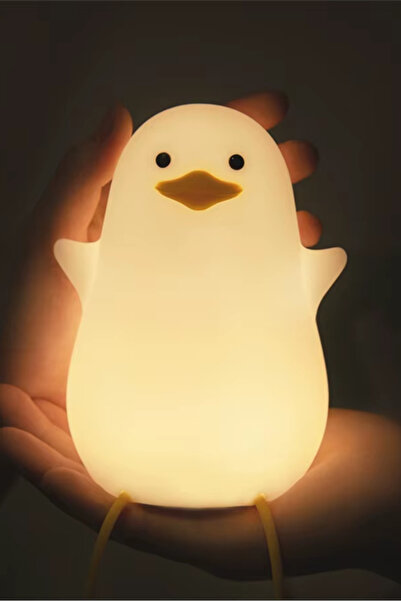 MINDA Ördek Silikon Gece Lambası Yumuşak Dokunuşlu Şarjlı Renk Değiştiren Mas...