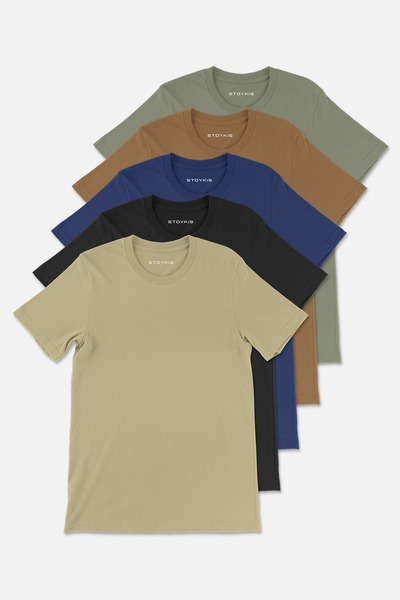 Stoykis قميص رجالي من القطن 100% بألوان الكاكي والبني والأزرق الداكن والأسود،...