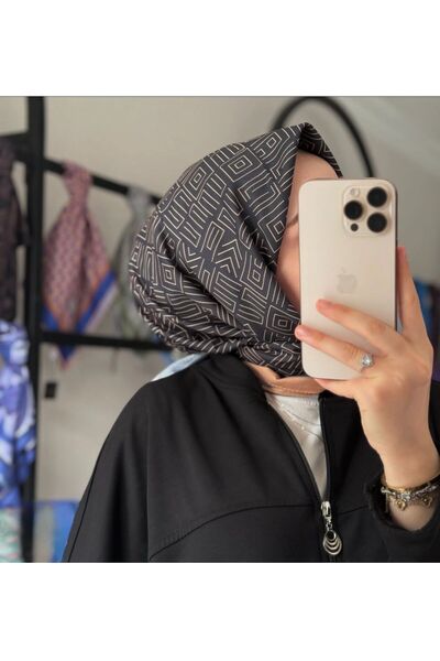 MONOORO GEOMETRİK YILDIZ DESEN BAHAR IŞIĞI SOFT EŞARP