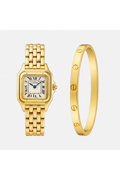 Arzu Butik Women's Wristwatch Minimal Watch and Bracelet Set