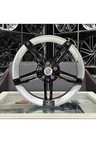 powcan 18 İNÇ 5X112 VW SEAT SKODA AUDİ UYUMLU PORSCHE TAYCAN SİLVER BLACK JANT MODELİ (4ADET)