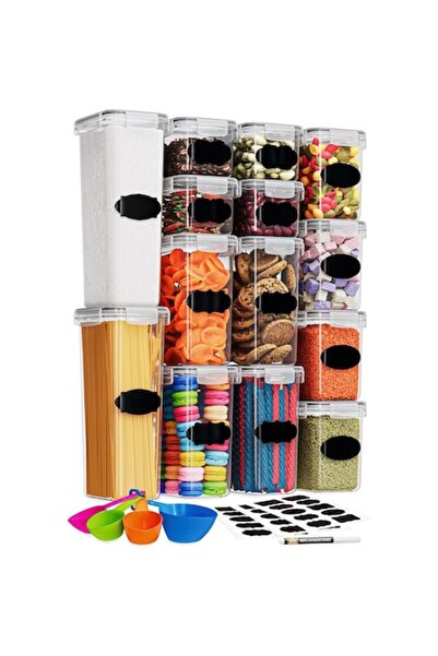 NEXTWAVE Set of 14 NextWave® food containers, BPA free, leak-proof lids, 4 sizes Description: