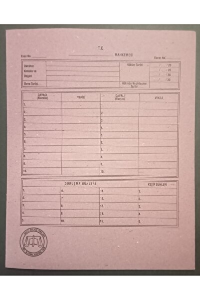 DEFTERSAN Hukuk Avukat Baro Dava İcra Adliye Mahkeme Dosyası Ekonomik pembe 1...