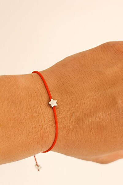 Ayluf Yılbaşı Kırmızı İpli Yıldız Bileklik Ayarlanabilir El Yapımı Şans Bilek...