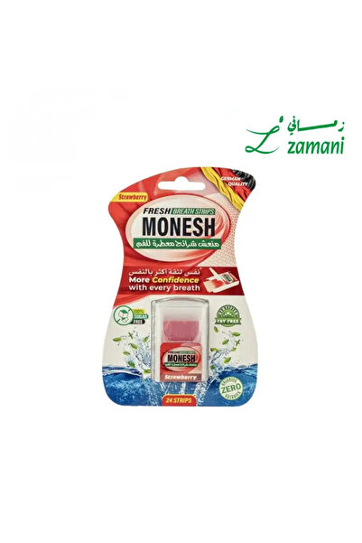 Monesh شرائح معطرة للفم بنكهة الفراولة - خالية من السكر، تذوب فورًا