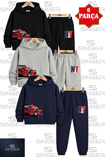 SS SİNSER Set de trening cu hanorac pentru copii, unisex, 3 piese, cu imprime...