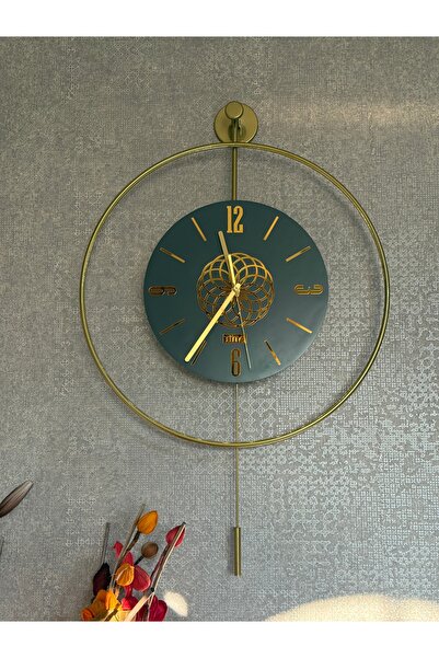 xtime PARLAK METALİK GOLD BÜYÜK BOY (50X75 CM) PİLLİ-LEDLİ DUVAR SAATİ
