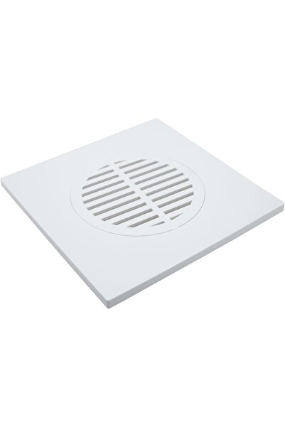 Duravel غطاء تصريف أرضي بلاستيكي 15×15 سم، شبكة دش مربعة، أبيض