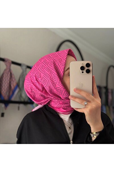 MONOORO GEOMETRİK YILDIZ DESEN BAHAR IŞIĞI SOFT EŞARP