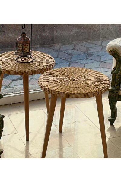 Handmade sehpa şık görünümlü bambu pipet orta sehpa