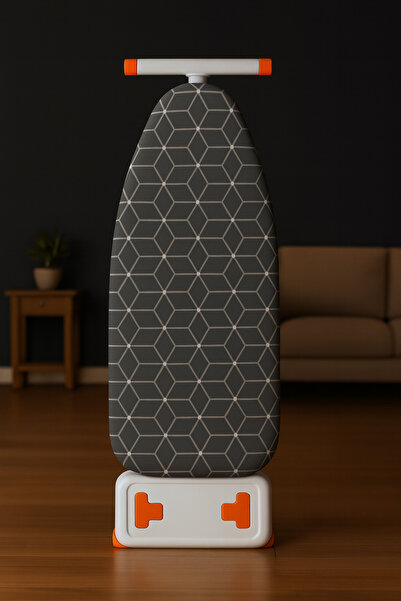 Viyalente Beylini Ütü Masası Kılıfı Örtüsü Bezi,süngerli, Ipli Yanmaz Ayarlanabilir 50x135 CmSiyah KüpDesenli