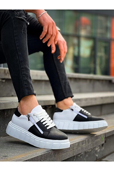 Mhoda Shoes حذاء رياضي كاجوال للرجال من الجلد برباط وسحاب من طراز RLX-X155 CB...