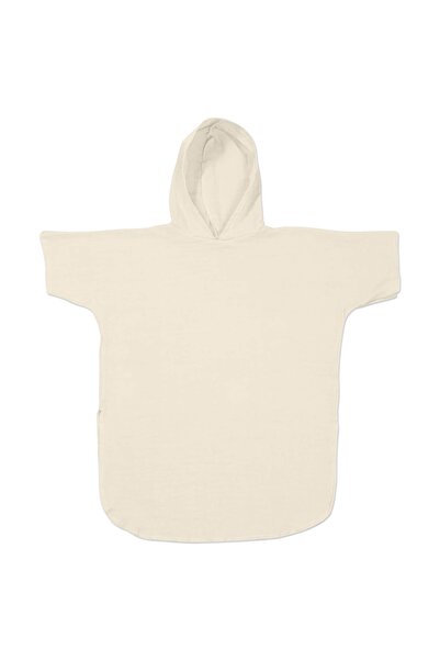 Kidizi Beach towel - Children's poncho made of absorbent muslin Ivory 6-18 mo...