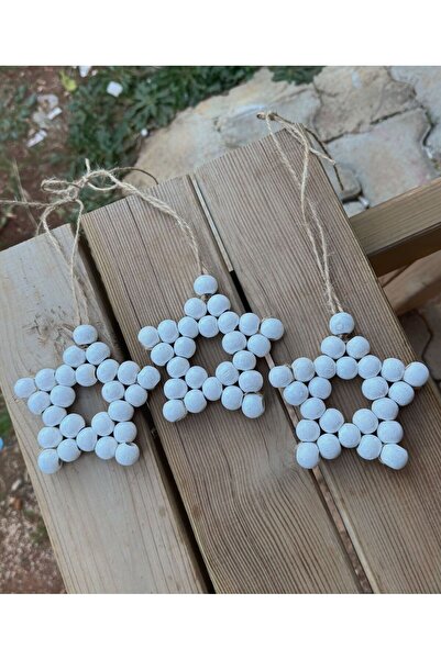 SSCglow SET DE 3 STELE DECORATIVE DE Mărgele din lemn colorate, ornamente pen...