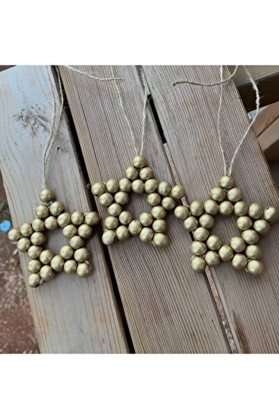 SSCglow SET DE 3 STELE DECORATIVE DE Mărgele din lemn colorate, ornamente pen...