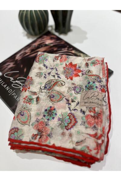 La Boutique Eşarp La Boutique Güz Serisi Organik Bambu Çiçek Desen Şal