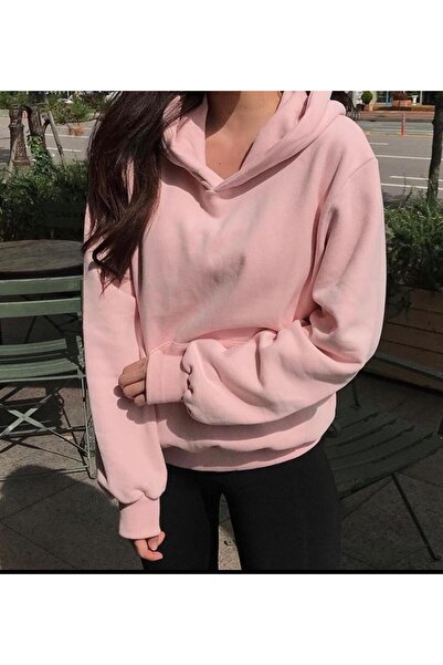 İsra Ayyıldız Moonstar Collection Coquette Toz Pembe Basic Kışlık Sweatshirt