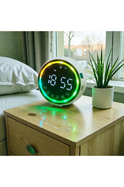 İthal Küçük boy Işıklı Bluetooth Hopörlör Sistemli Dijital Saat ve Alarm Özel...