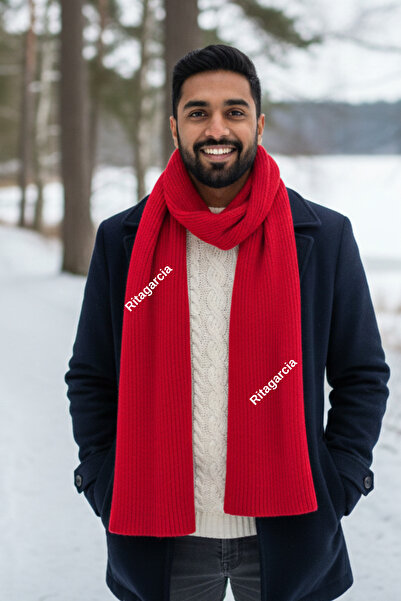 Ritagarcia Eșarfă tricotată pentru bărbați Selanik - lungă și groasă, unisex, pentru iarnă