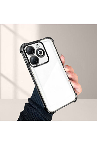 Hontinga جراب هاتف شفاف من السيليكون مضاد للسقوط متوافق مع هاتف Infinix Smart...