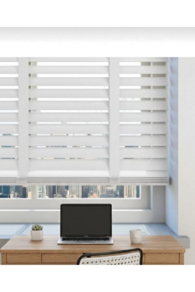 Bonperla %100 Ahşap Jaluzi Perde 50 mm Ahşap Perde Kurdelalı Modern Jaluzi Pe...