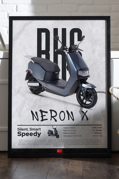 Duvarda Poster RKS NERON X cu ramă din lemn negru, pictură decorativă de pere...