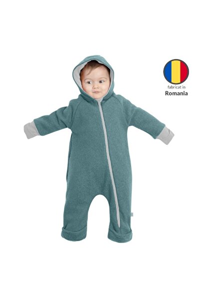 Kidizi Salopeta overall din lana fiarta dublata cu bumbac, Old Mint 6-18 luni...