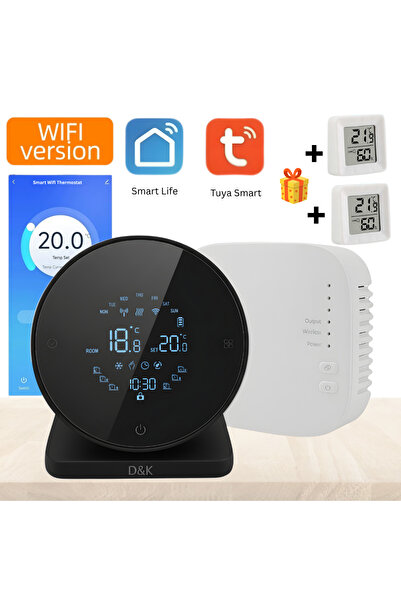 D&K WONDER Termostat inteligent de cameră, WiFi, RF 433, Tuya compatibil cu orice sistem de încălzire centrală, programabil