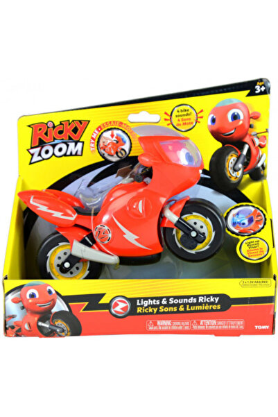 Tomy Ricky Zoom motorcycle with lights and sounds, red