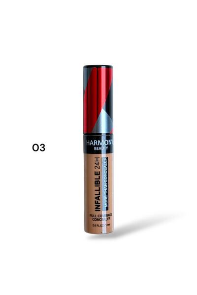 Harmony Beauty كونسيلر خافي عيوب "إنفاليبل 24 ساعة مور ذان" من هارموني بيوتي، تغطية كاملة، في الدرجة رقم 03