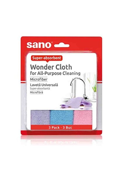 Sano Universal microfiber cloths, super-absorbent, Sano, 3 pcs