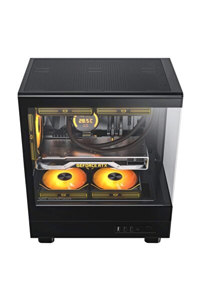 Aigo DB330M USB3.0 3×12CM Fan Temperli Cam Siyah mATX Kasa (PSU Yok)